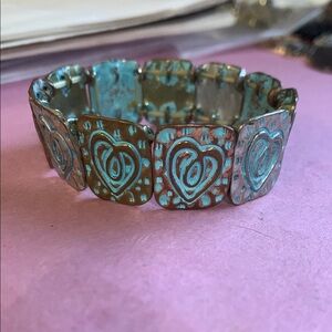 Artisan Heart Bracelet in Turquoise and Bronze*